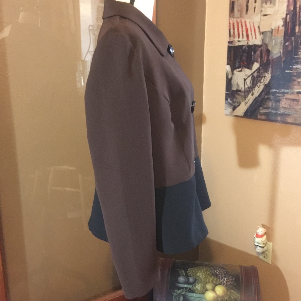 Kim Rogers Color Block Big Button Boxy Blazer - image 5